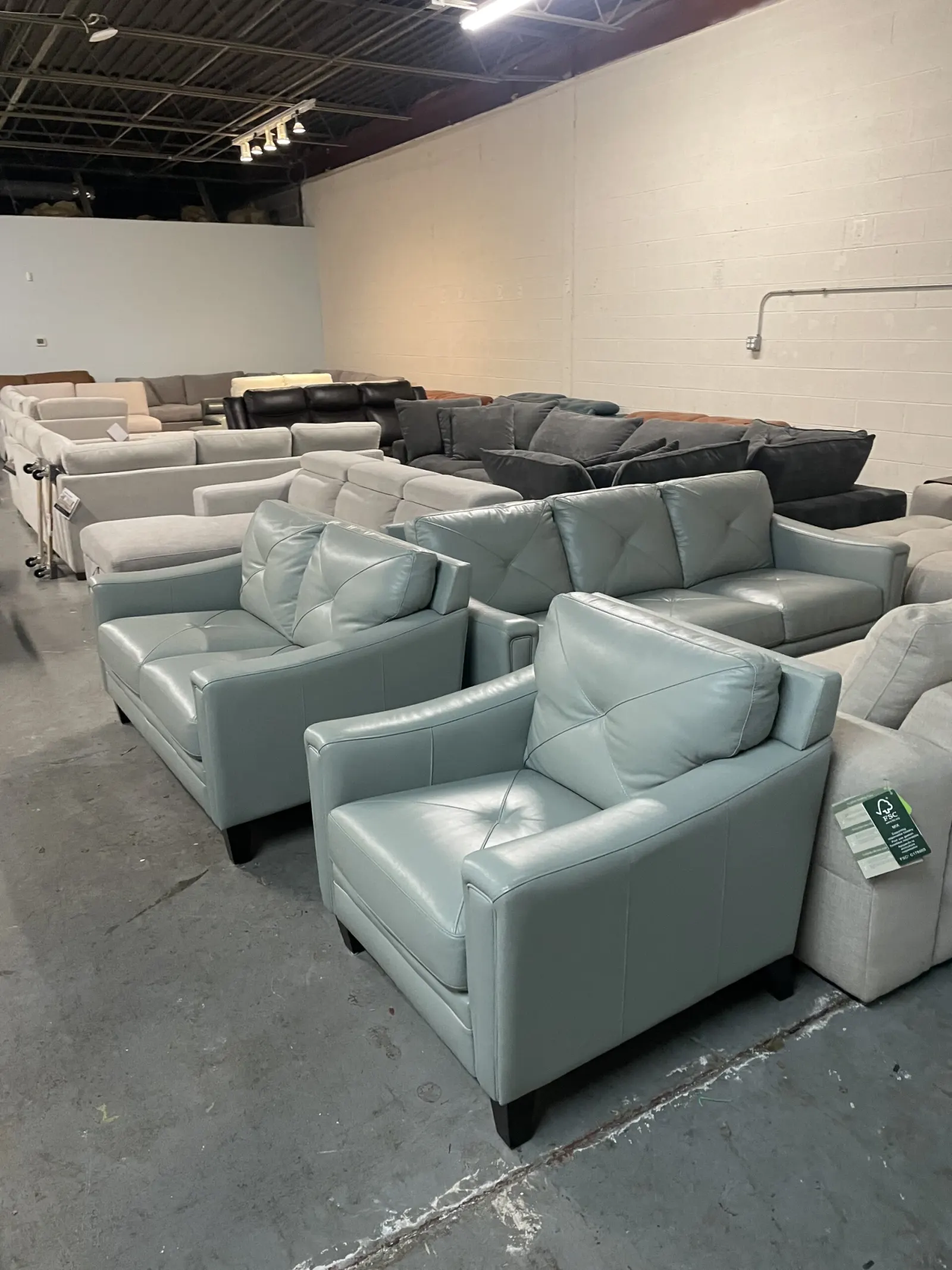 Atmore 3-piece Top Grain Leather Set - Sofa, Loveseat, Chair