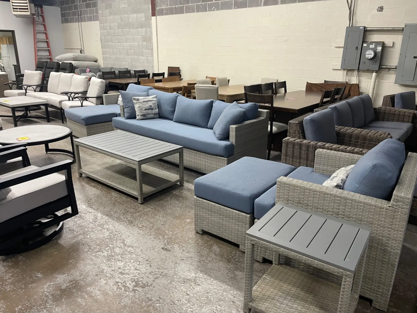 Belmont 7-Piece Deep Seating Blue Outdoor Patio Set