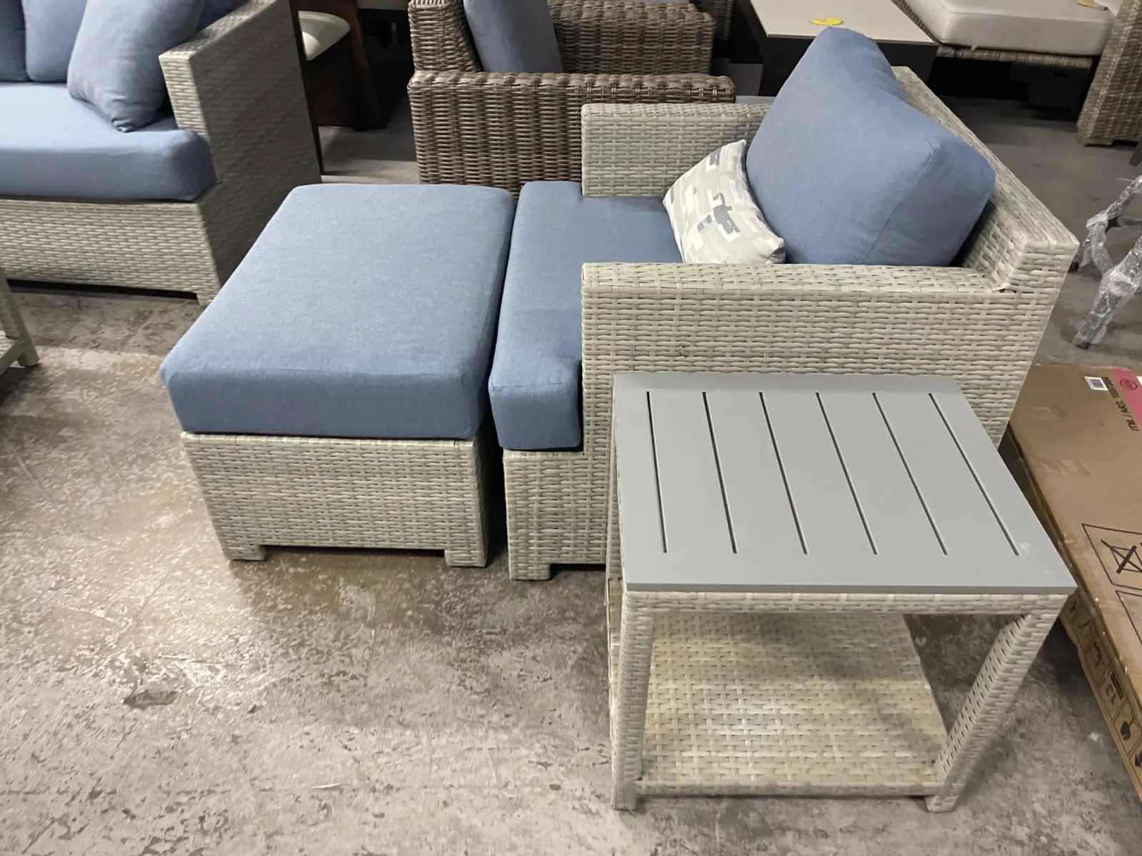 Belmont 7-Piece Deep Seating Blue Outdoor Patio Set - Image 2