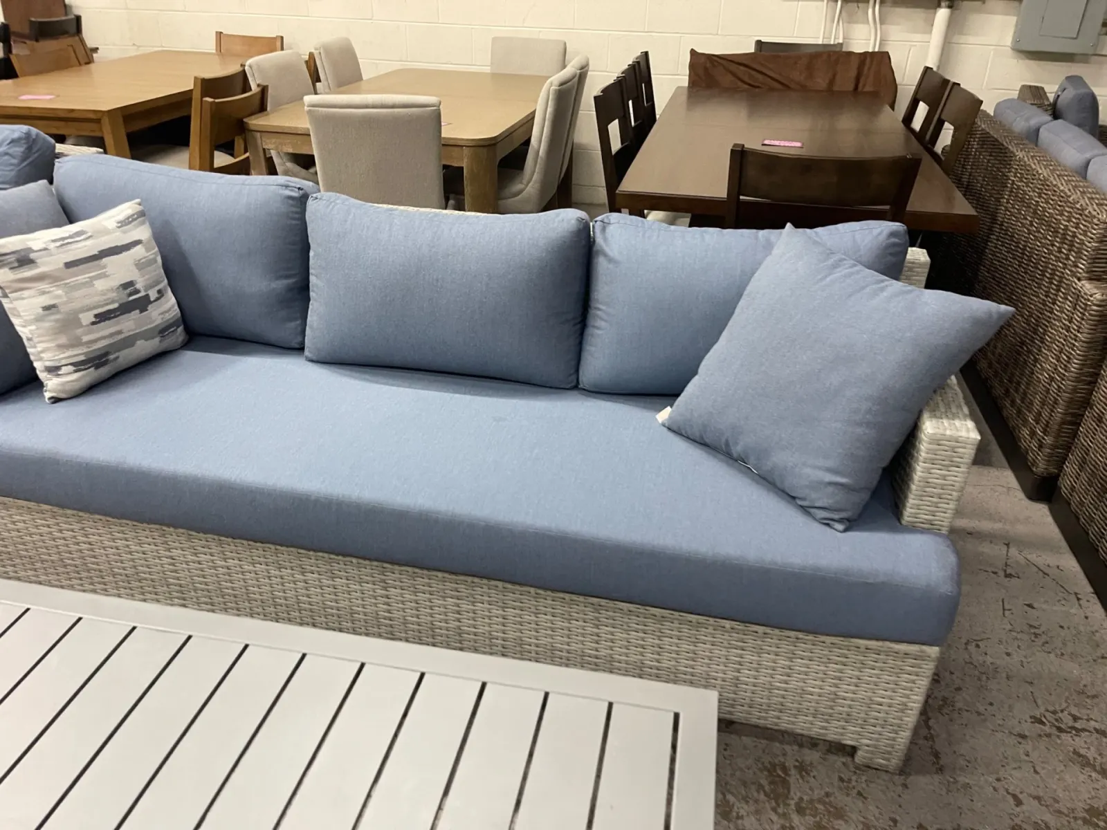 Belmont 7-Piece Deep Seating Blue Outdoor Patio Set - Image 5