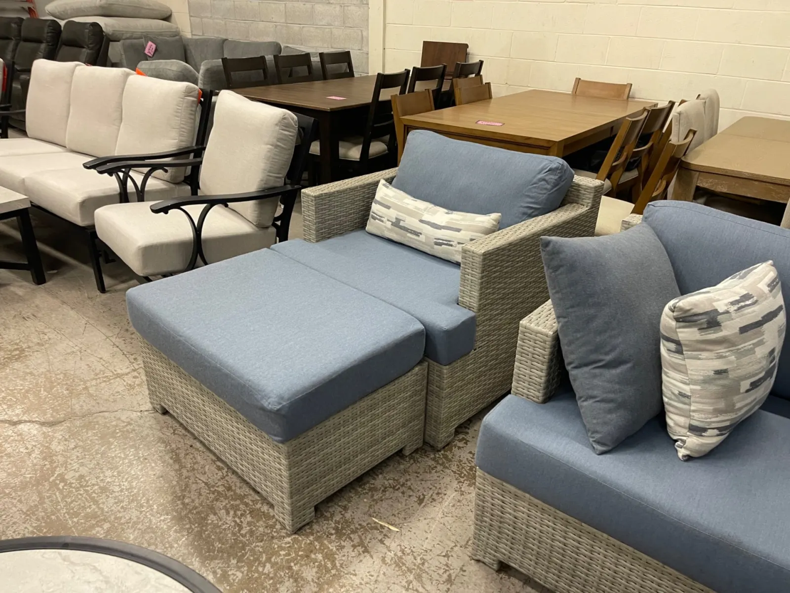 Belmont 7-Piece Deep Seating Blue Outdoor Patio Set - Image 7