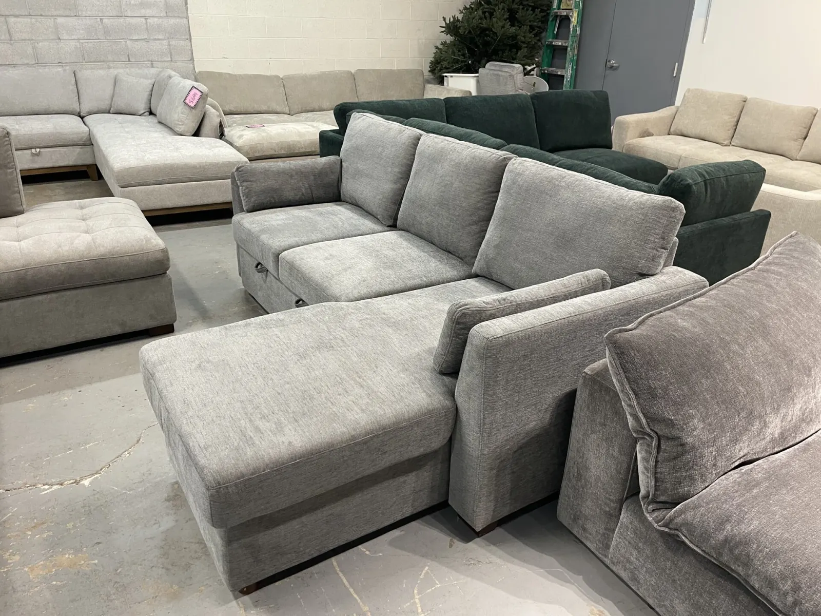 Coddle Luke Fabric Sleeper Sofa With Chaise Dark Gray - Image 2