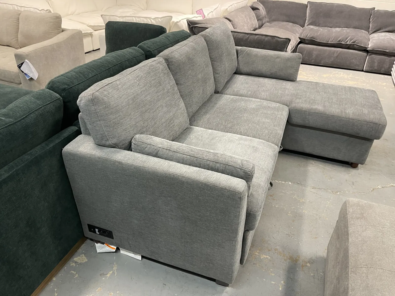 Coddle Luke Fabric Sleeper Sofa With Chaise Dark Gray - Image 3