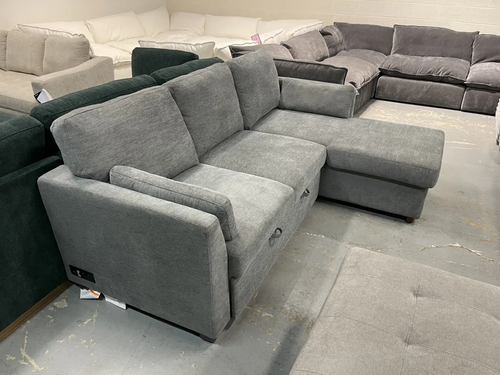 Coddle Luke Fabric Sleeper Sofa With Chaise Dark Gray - Image 4