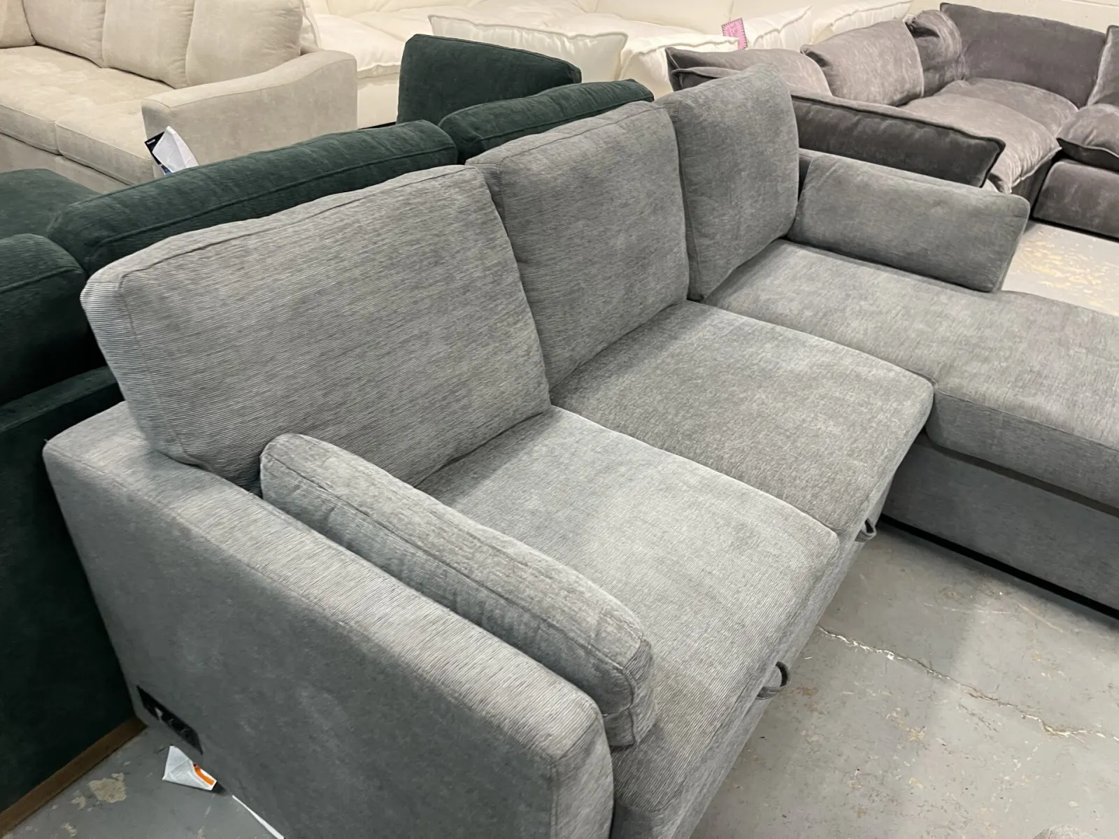 Coddle Luke Fabric Sleeper Sofa With Chaise Dark Gray - Image 5