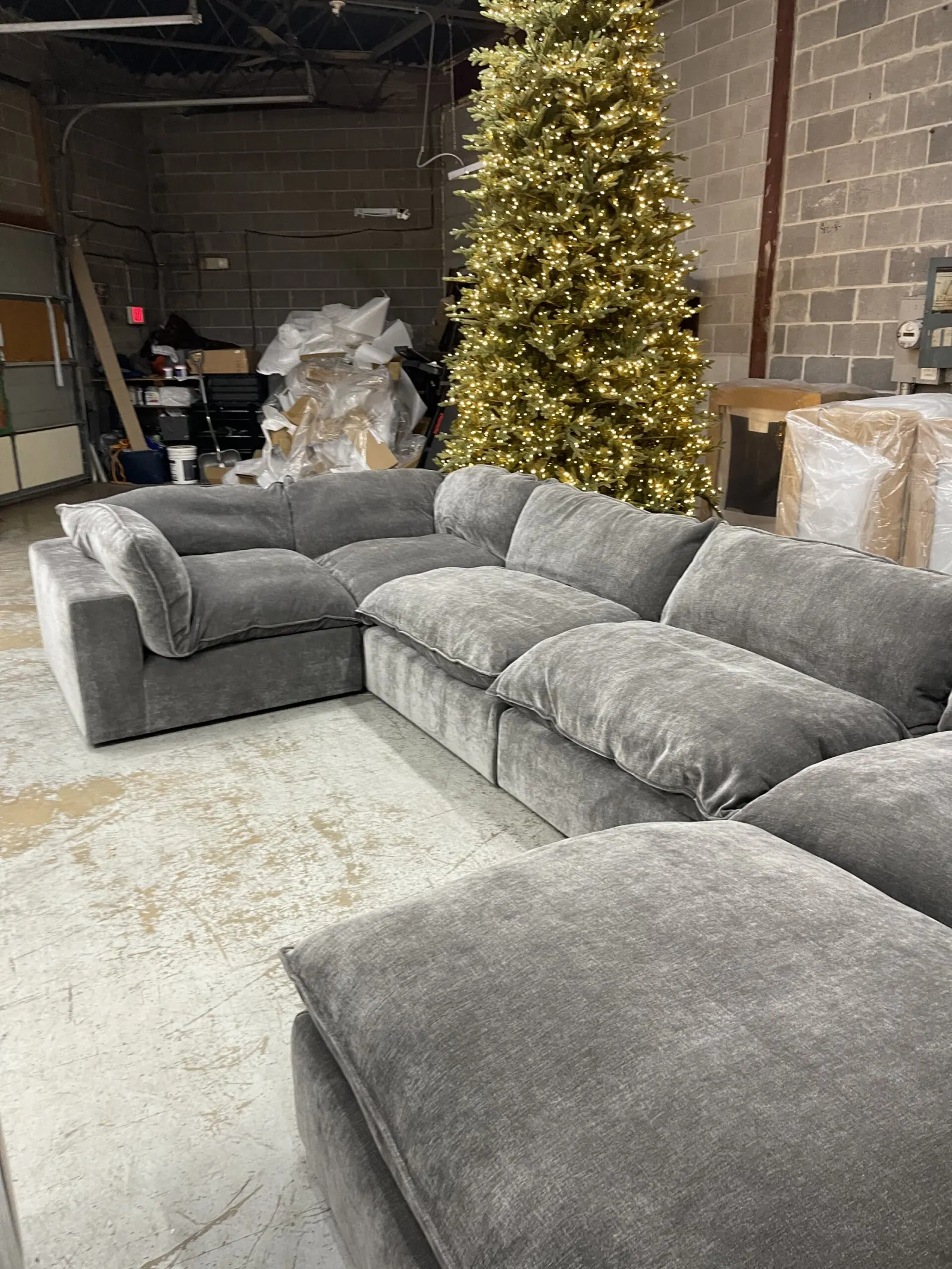 Dark Gray Modular Cloud Couch Sectional 6 Pieces including Ottoman (Cat-5 Fabric) - Photo 7