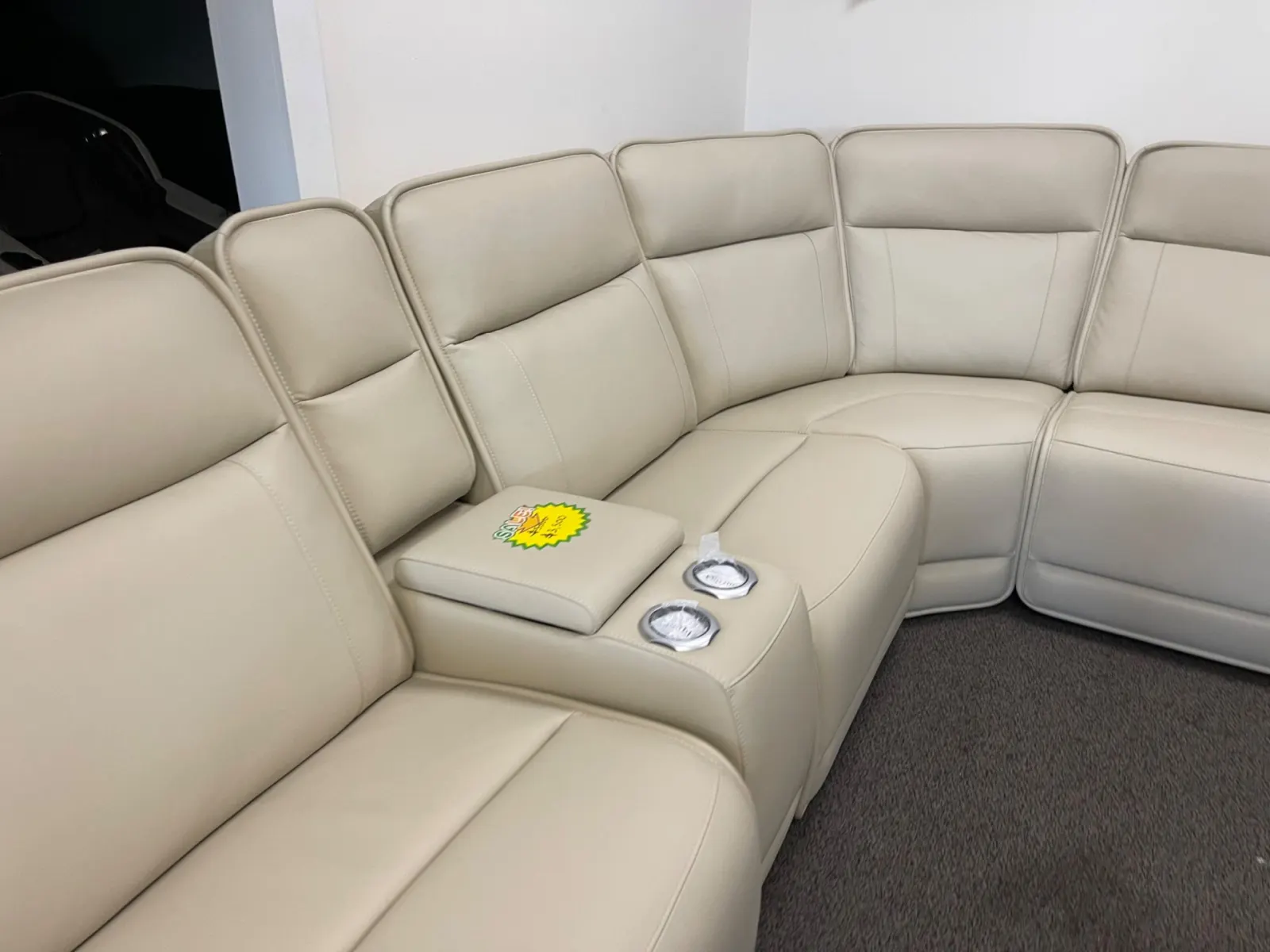 Double Deal 5-Piece Dual Power Leather Reclining Modular Sectional - Image 4