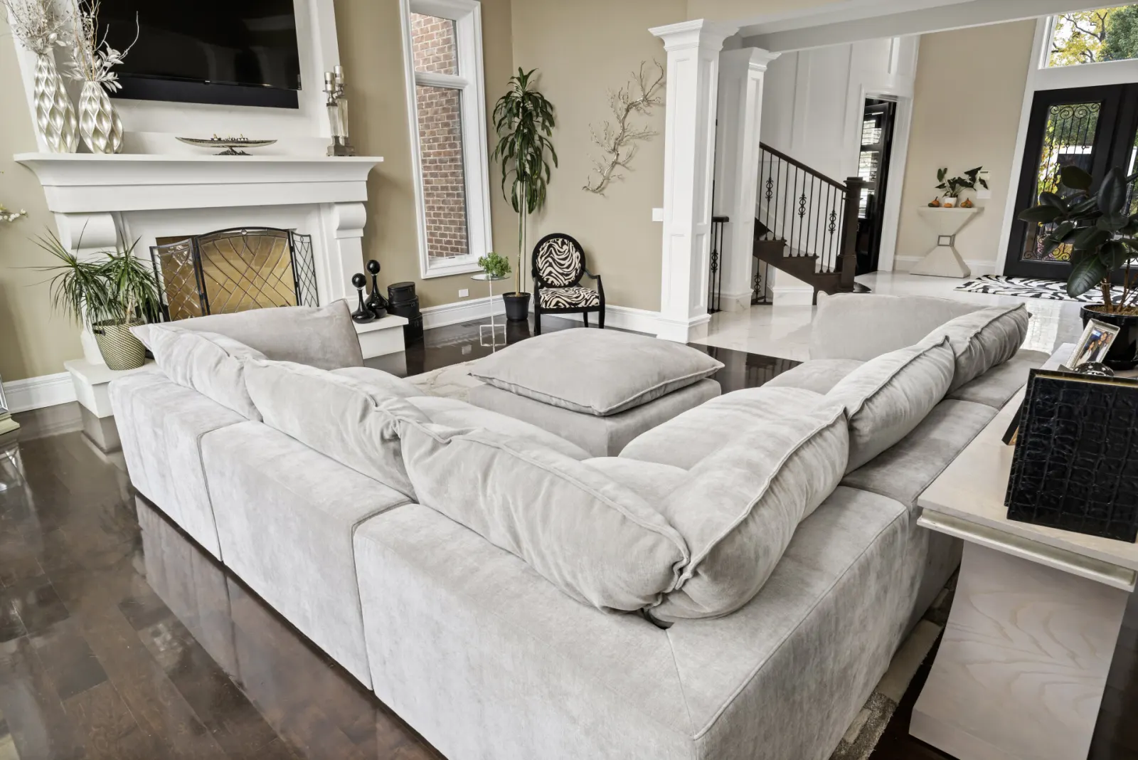 Gray Modular Cloud Couch Sectional 6 Pieces including Ottoman (Cat-5 Fabric) - Photo 5
