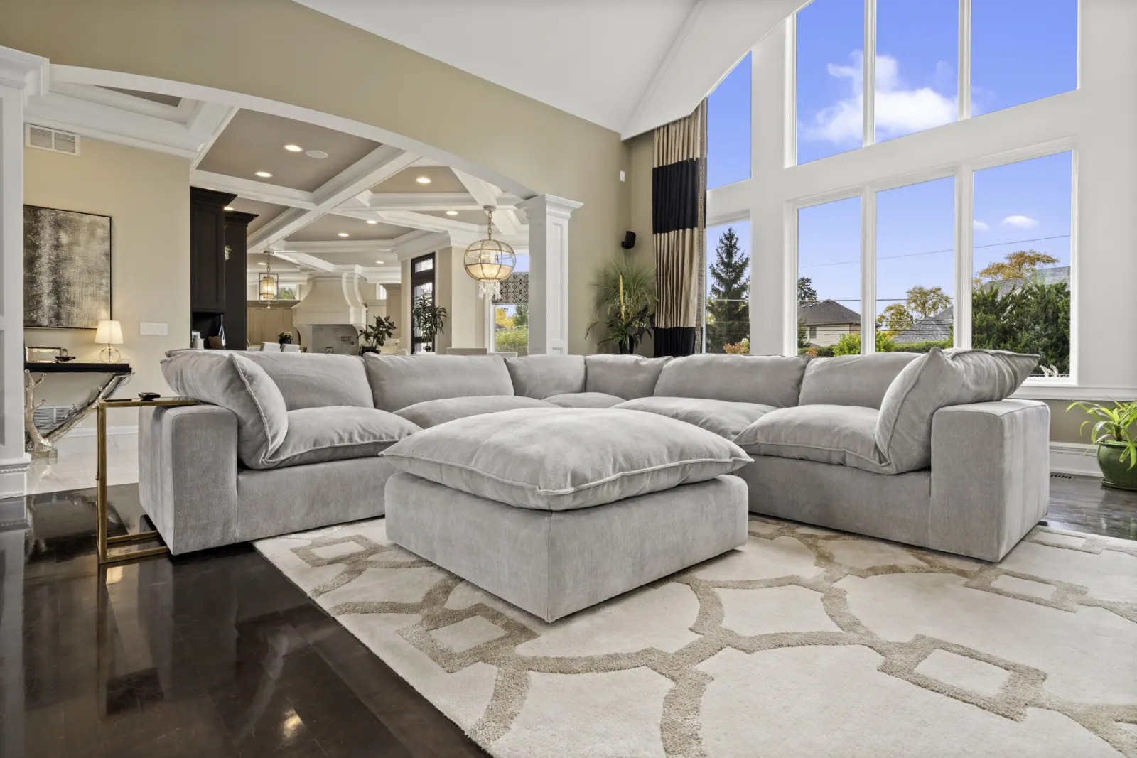 Gray Modular Cloud Couch Sectional 6 Pieces including Ottoman (Cat-5 Fabric) - Photo 8