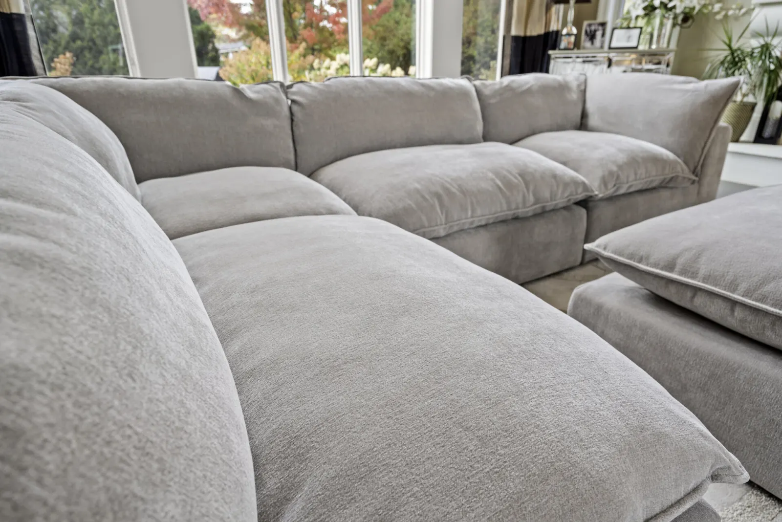 Gray Modular Cloud Couch Sectional 6 Pieces including Ottoman (Cat-5 Fabric) - Photo 9