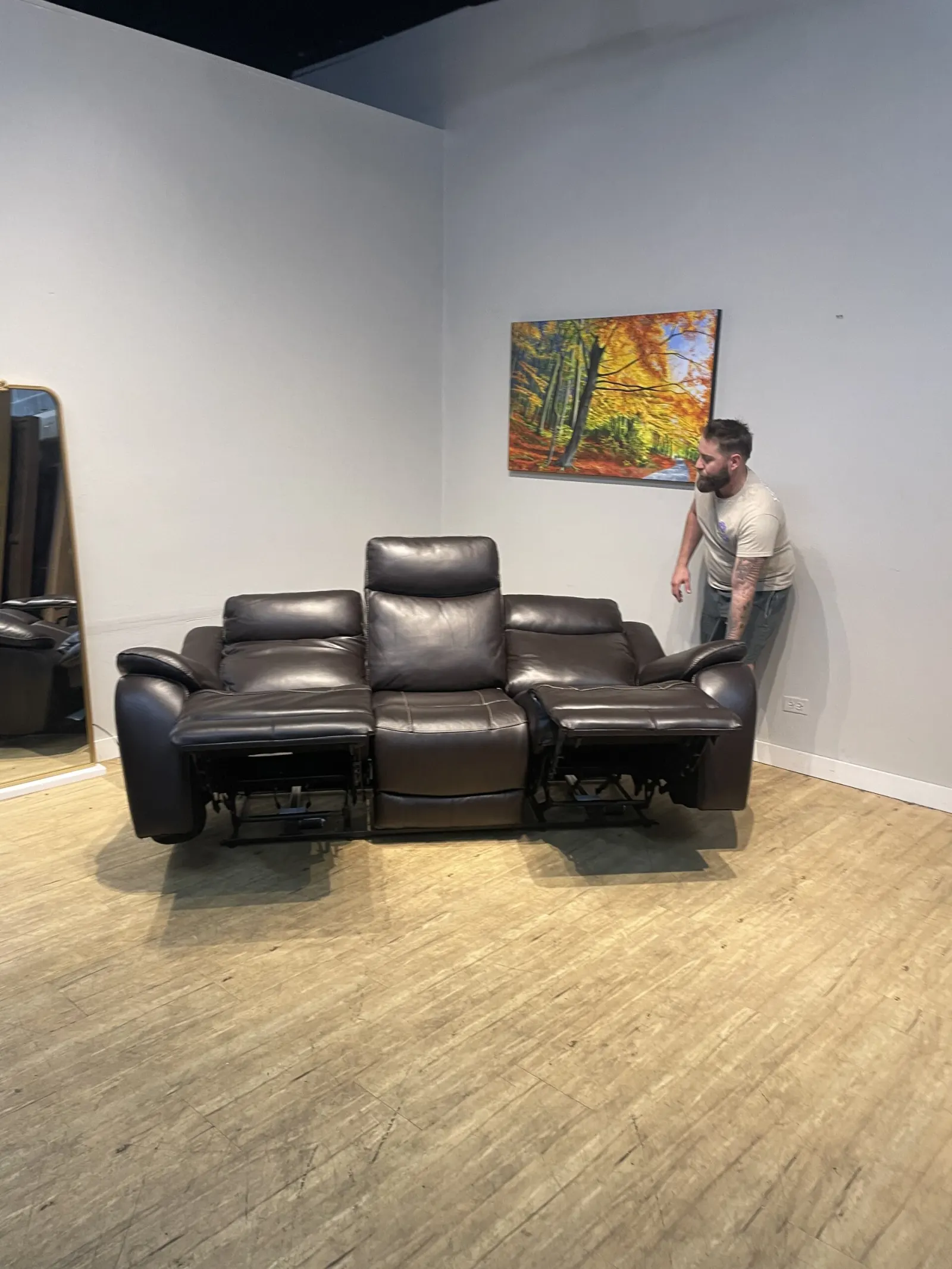 Harvey Leather Power Reclining Sofa With Power Headrests - Image 2
