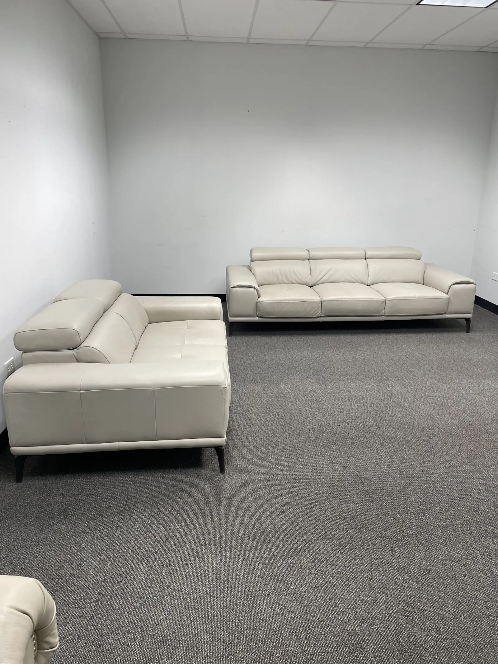 Kimora Top Grain Leather Sofa and Loveseat Set
