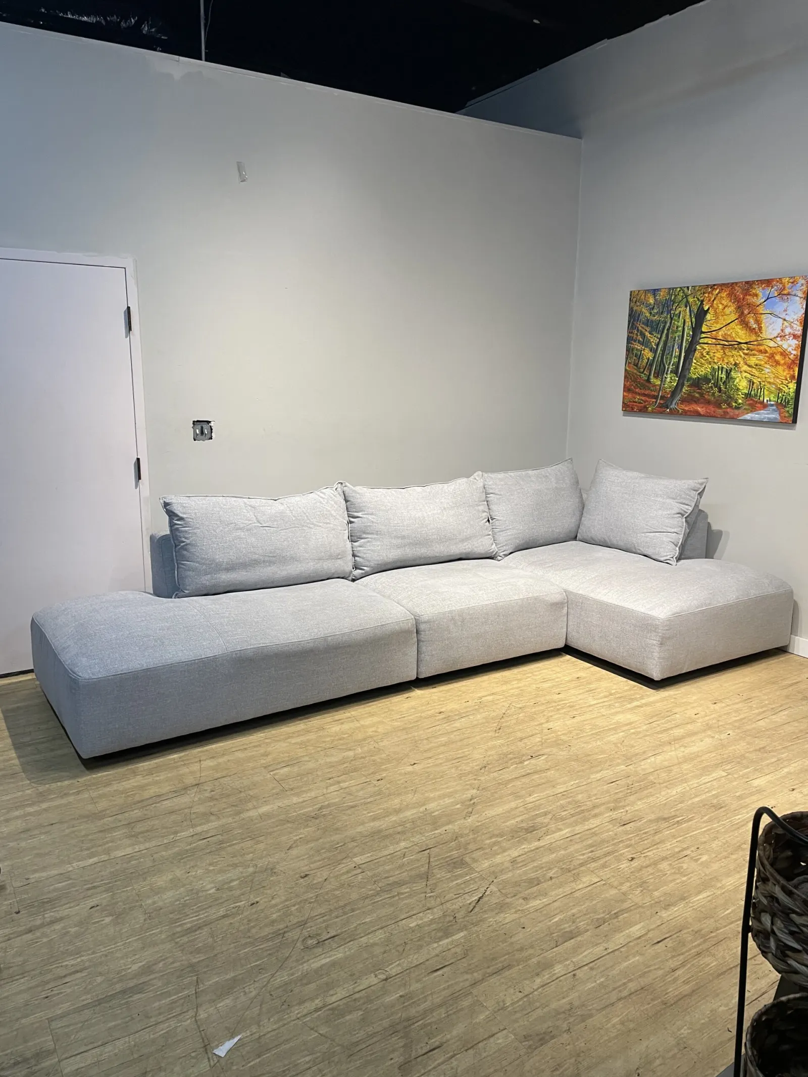 Macon 3 Piece Fabric Modular Sectional Light Gray - Image 1