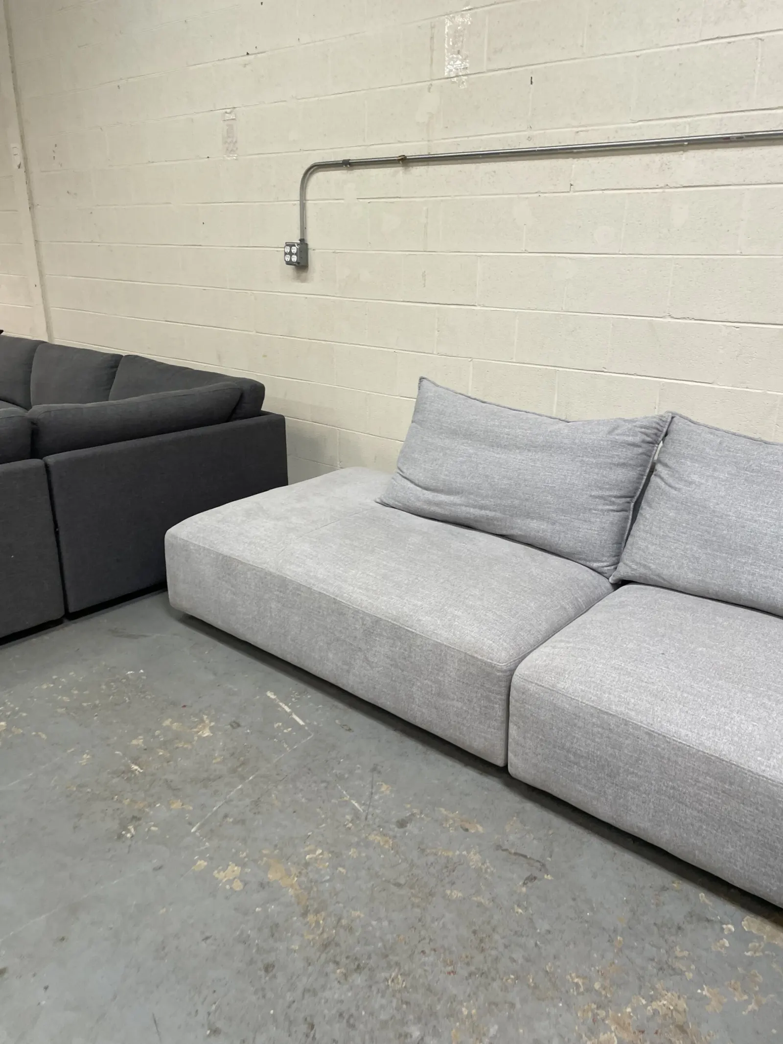 Macon 3-piece Fabric Modular Sectional, Light Gray - Photo 4