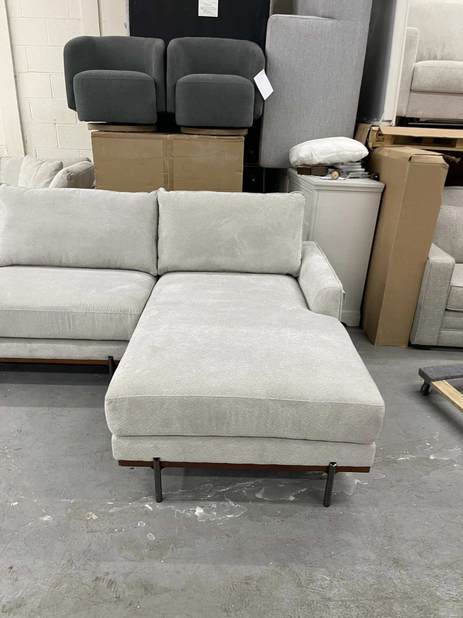 Myla 2-piece Fabric Sofa Chaise - Photo 2