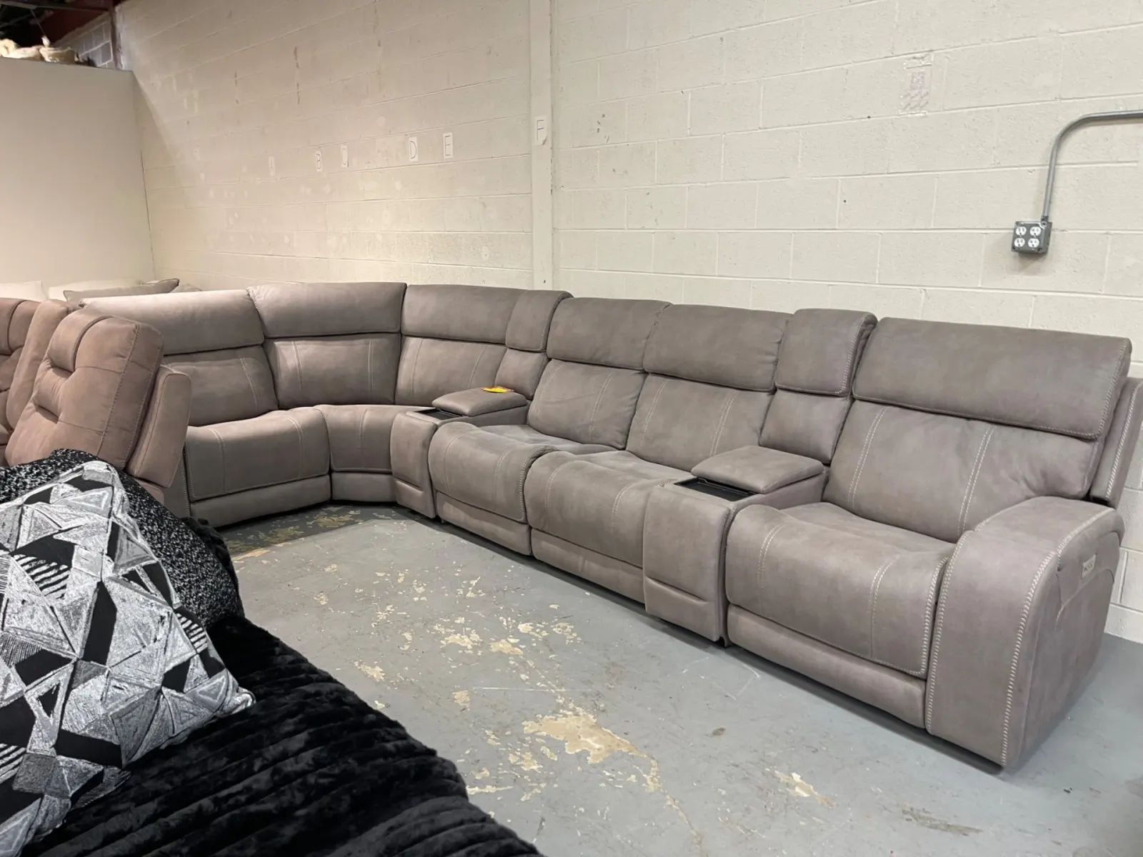 Newberry Fabric Power Reclining Sectional with Power Headrest & Power Lumbar - Image 2