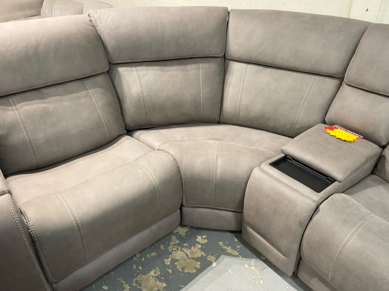Newberry Fabric Power Reclining Sectional with Power Headrest & Power Lumbar - Image 4