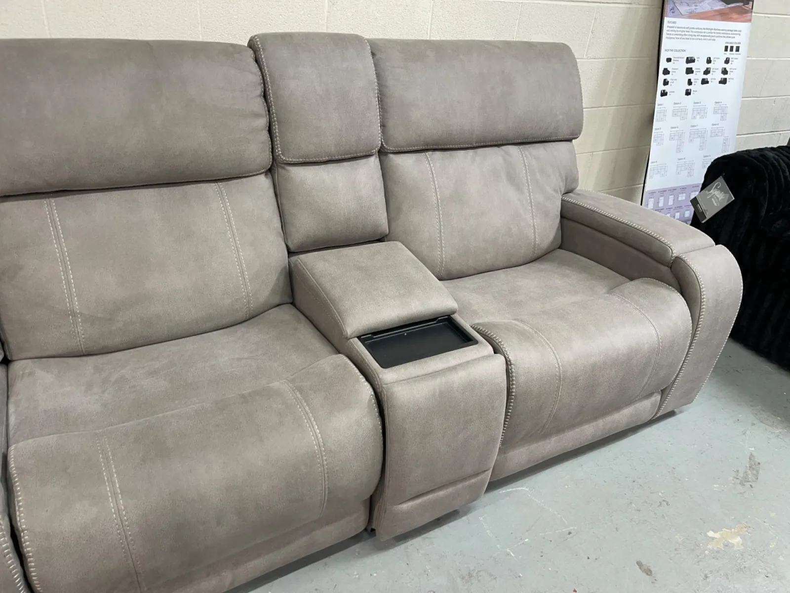 Newberry Fabric Power Reclining Sectional with Power Headrest & Power Lumbar - Image 7