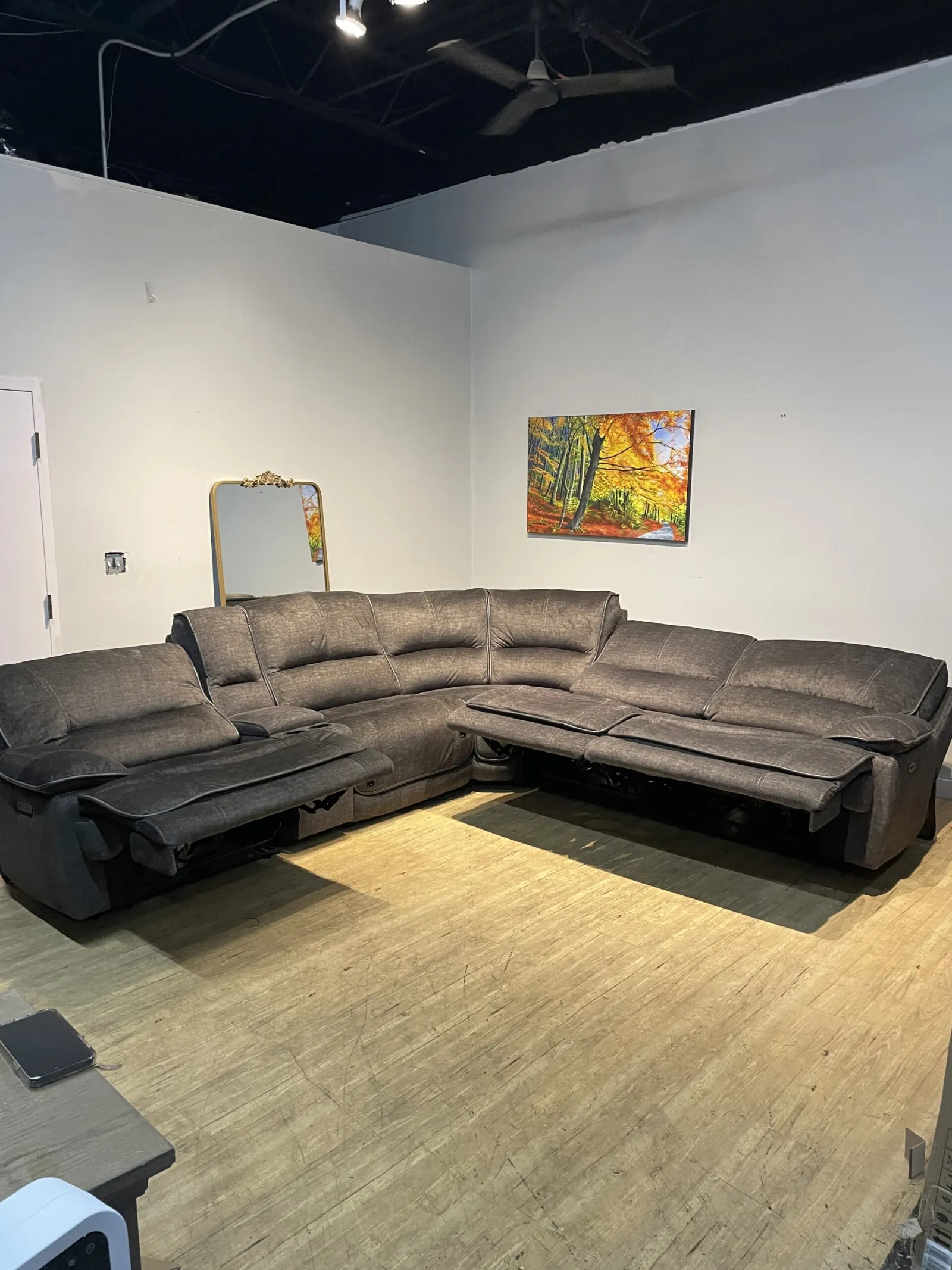 Redding 6 Piece Fabric Power Reclining Sectional With Power Headrest - Image 2