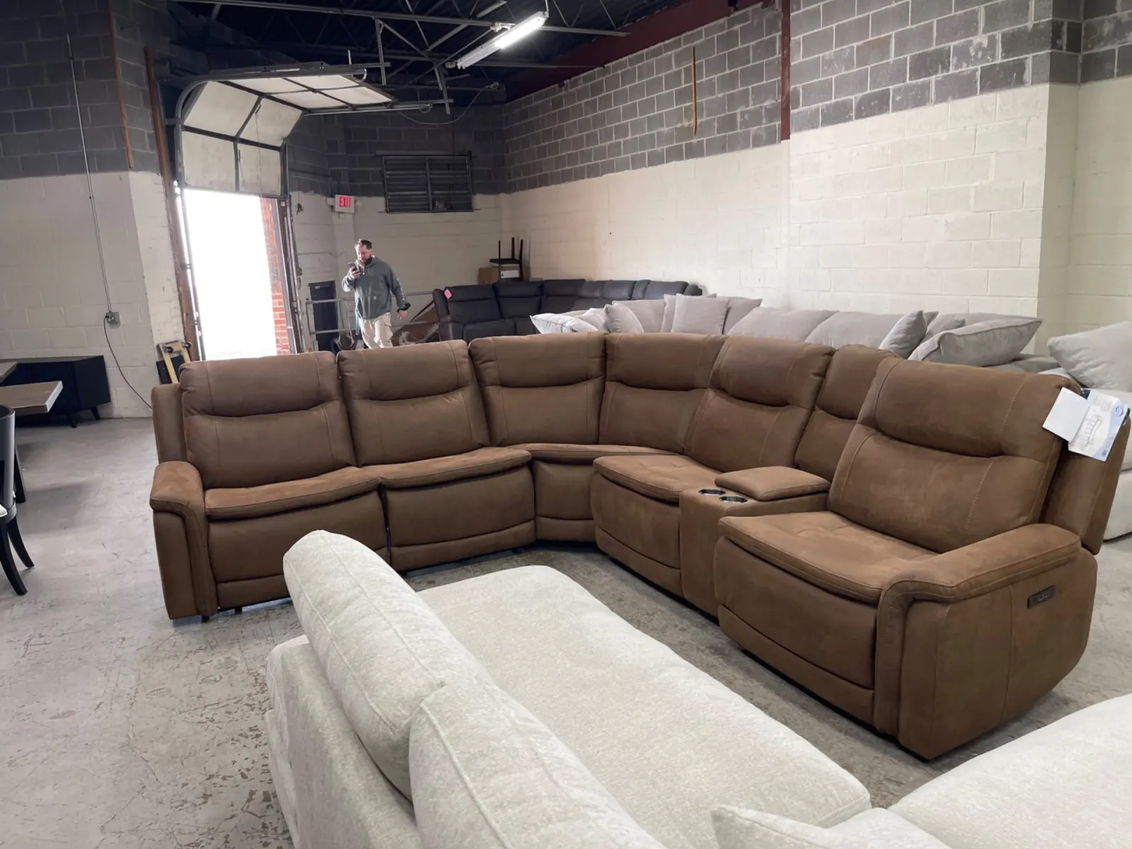 Simms Fabric Power Reclining Sectional with Power Headrests - Image 1