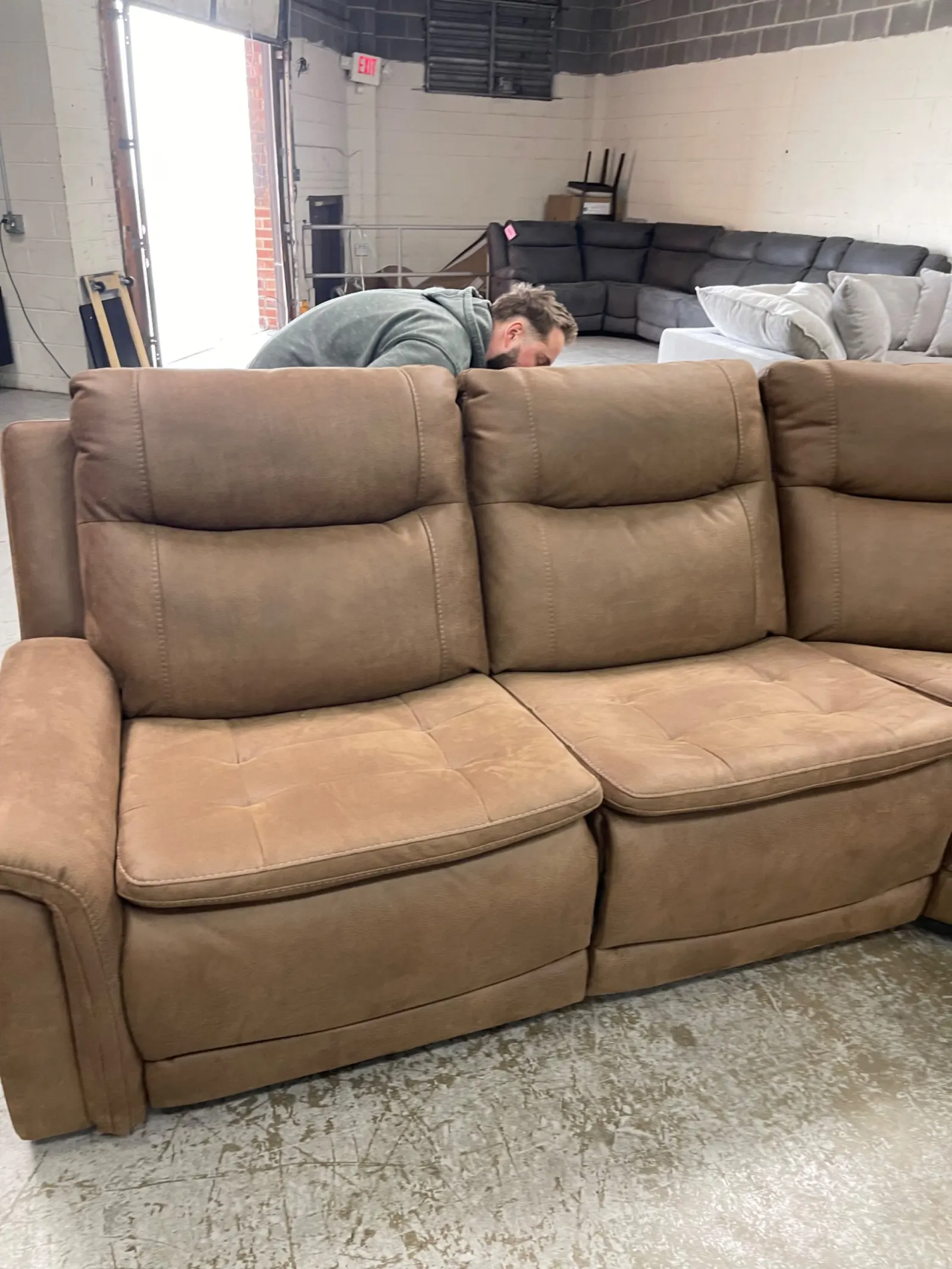 Simms Fabric Power Reclining Sectional with Power Headrests - Image 4