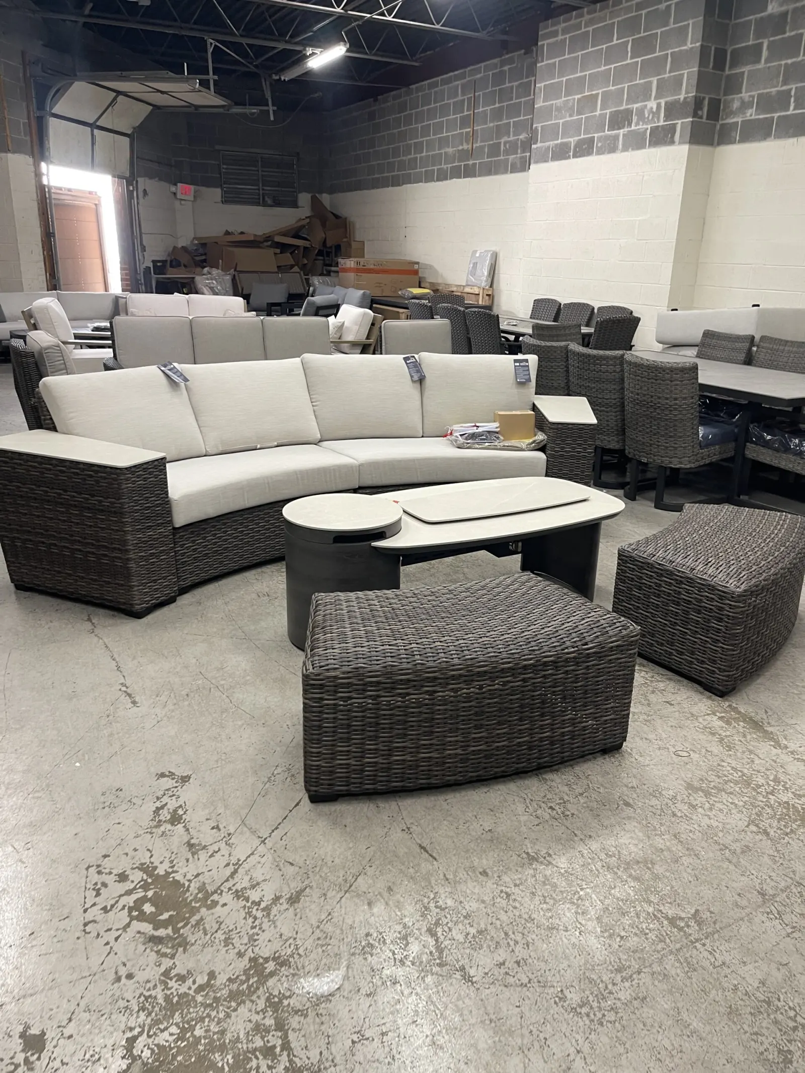 SunVilla Middleton 7-piece Fire Outdoor Patio Sectional Seating Set