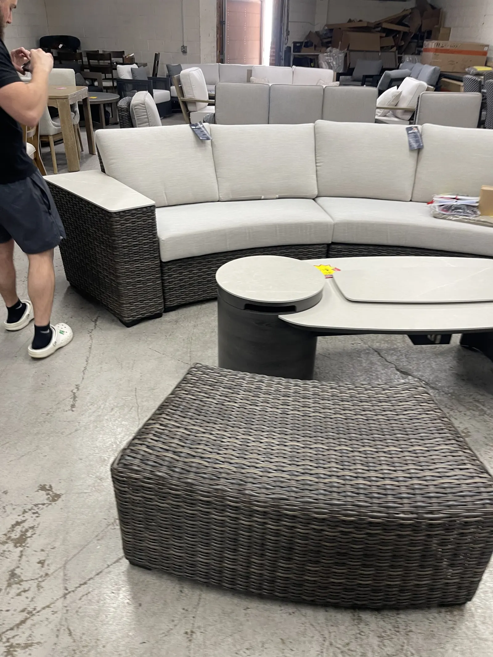 SunVilla Middleton 7-piece Fire Outdoor Patio Sectional Seating Set - Image 2