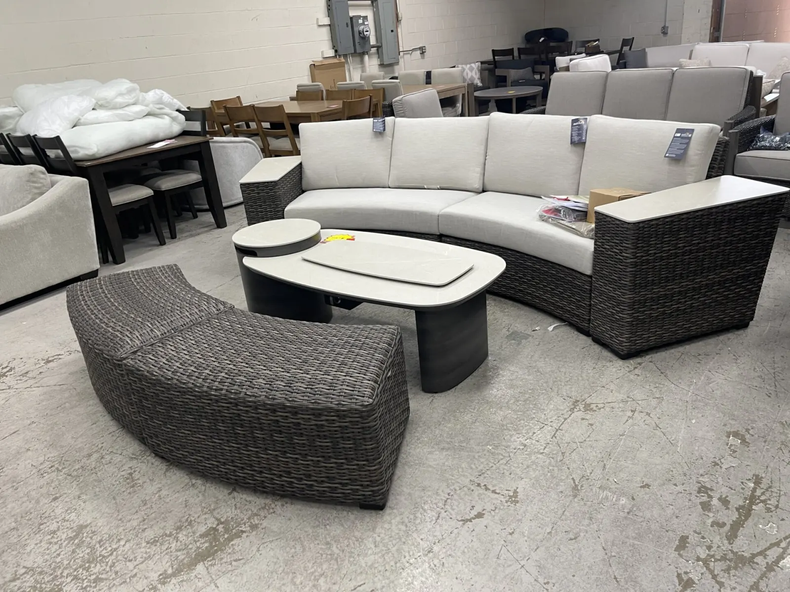 SunVilla Middleton 7-piece Fire Outdoor Patio Sectional Seating Set - Image 5