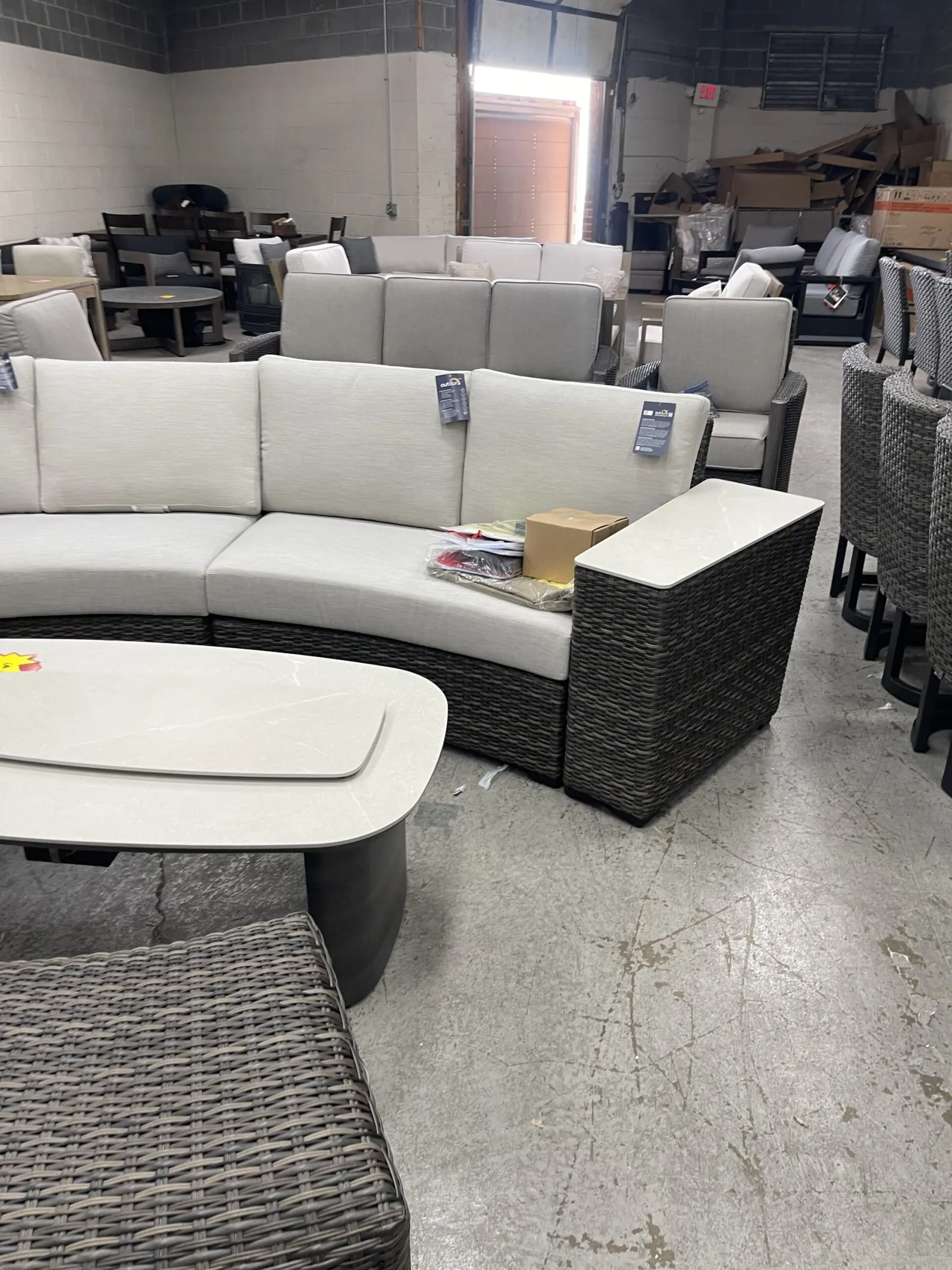 SunVilla Middleton 7-piece Fire Outdoor Patio Sectional Seating Set - Image 7