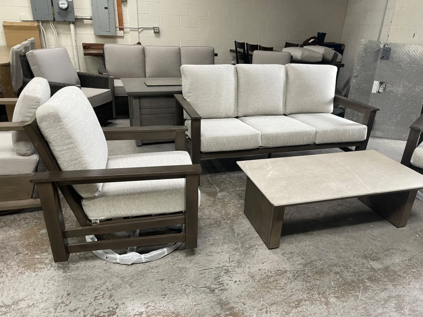 SunVilla Royce 4-piece Fire Outdoor Patio Seating Set - Image 2