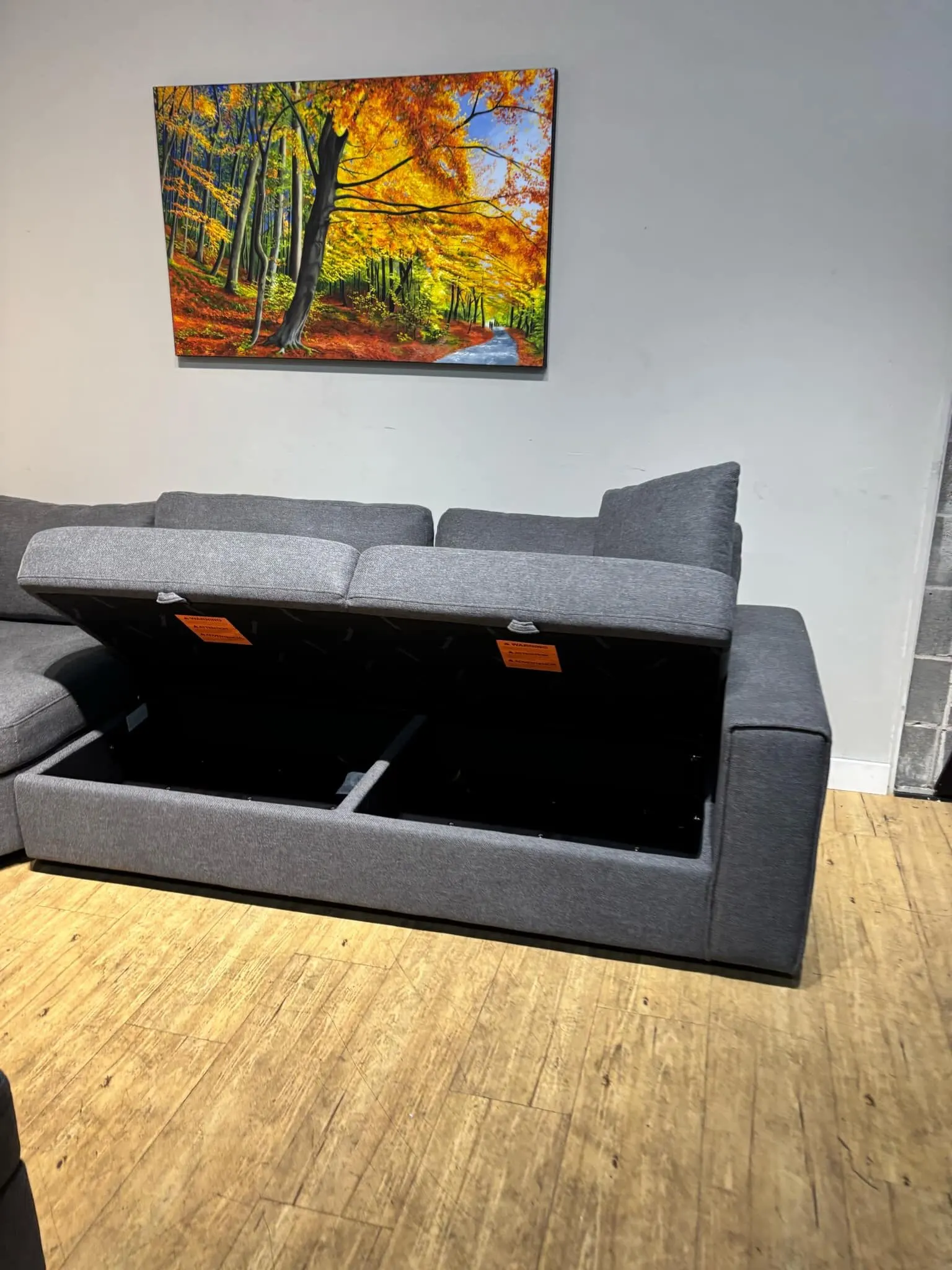 Thomasville Bryden Fabric Sectional With Storage Seats And Ottoman - Image 2