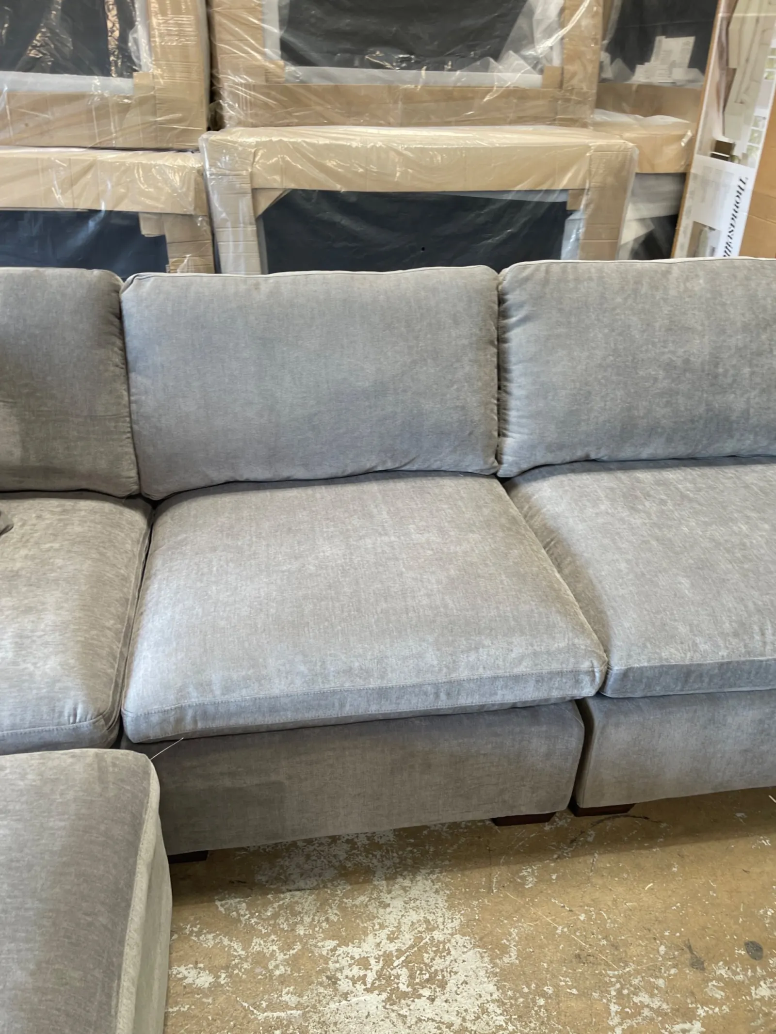 Thomasville Lowell 6-piece Fabric Modular Sectional, Dark Gray - Image 8
