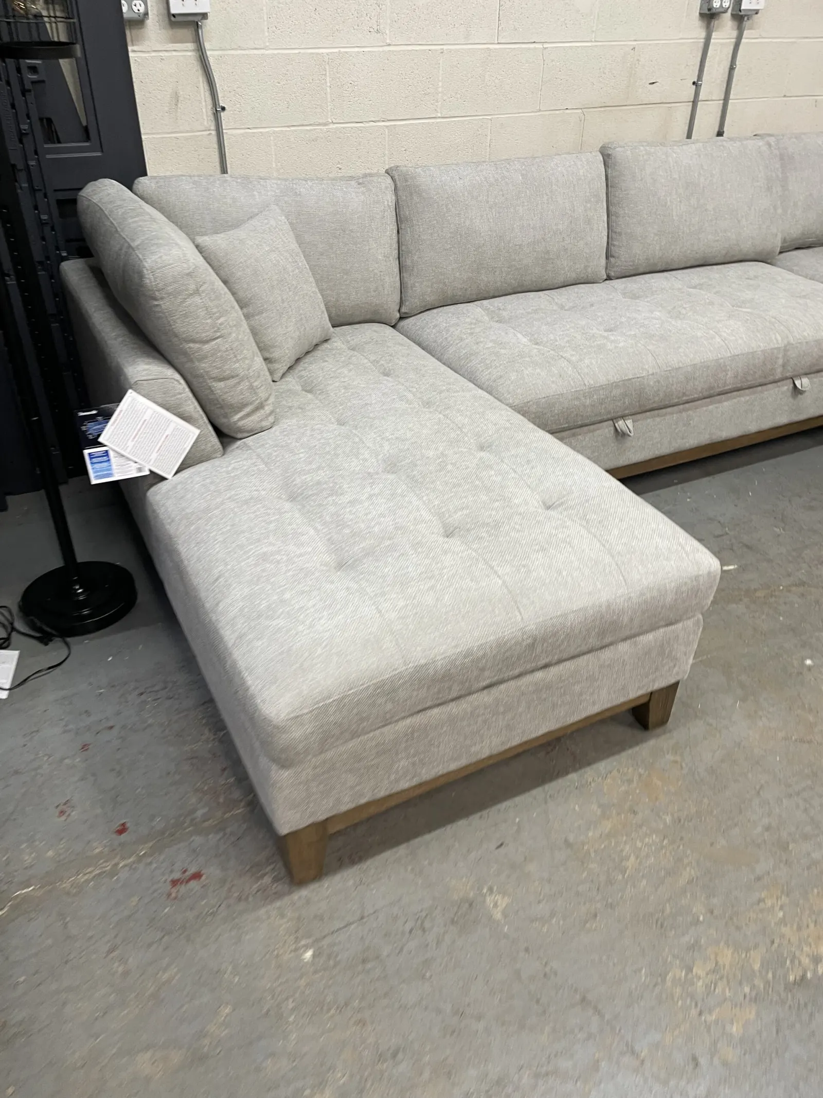Thomasville Tavish Fabric Sectional With Storage Light Gray - Image 2