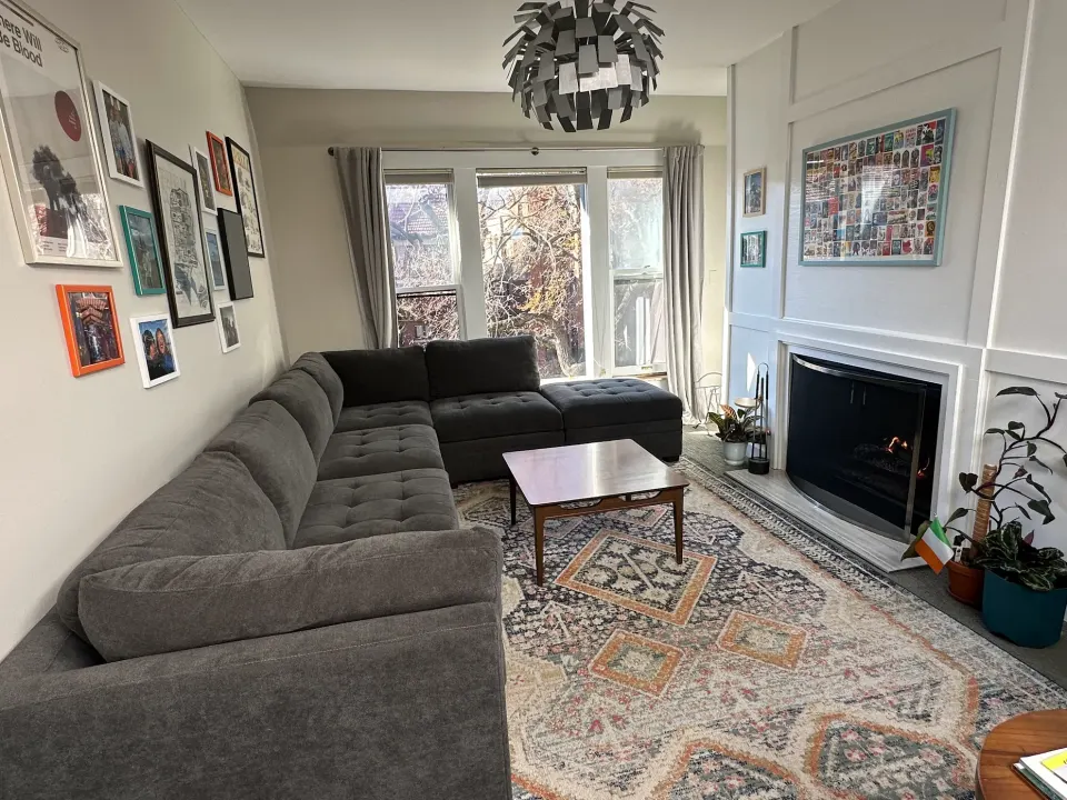 Modular sectional in customer's home